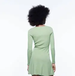 پیراهن کوتاه زنانه سبز زارا