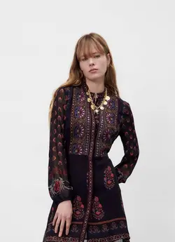 پیراهن کوتاه زنانه زرشکی زارا