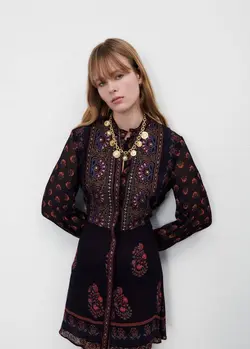 پیراهن کوتاه زنانه زرشکی زارا