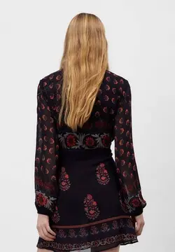 پیراهن کوتاه زنانه زرشکی زارا