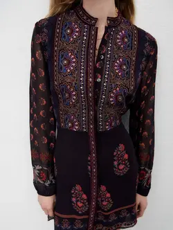 پیراهن کوتاه زنانه زرشکی زارا