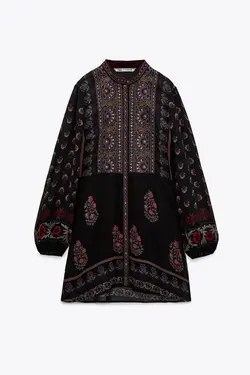 پیراهن کوتاه زنانه زرشکی زارا