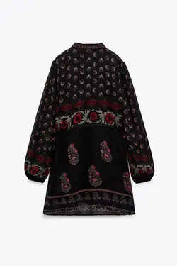 پیراهن کوتاه زنانه زرشکی زارا