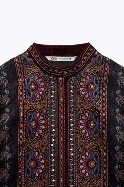 پیراهن کوتاه زنانه زرشکی زارا