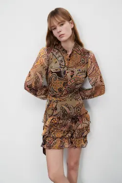 پیراهن کوتاه زنانه نارنجی زارا