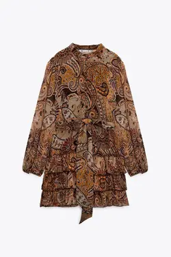 پیراهن کوتاه زنانه نارنجی زارا