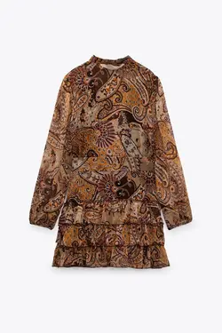 پیراهن کوتاه زنانه نارنجی زارا