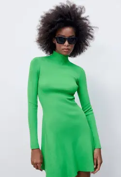 پیراهن کوتاه زنانه سبز زارا