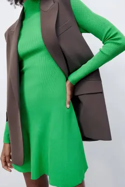 پیراهن کوتاه زنانه سبز زارا