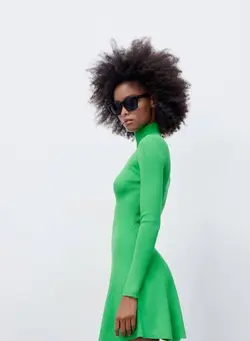 پیراهن کوتاه زنانه سبز زارا