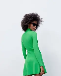 پیراهن کوتاه زنانه سبز زارا