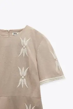 پیراهن کوتاه زنانه بژ زارا