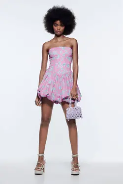 پیراهن کوتاه زنانه صورتی زارا