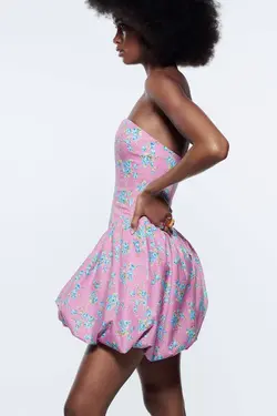 پیراهن کوتاه زنانه صورتی زارا