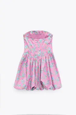 پیراهن کوتاه زنانه صورتی زارا