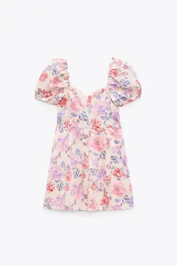 پیراهن کوتاه زنانه سفید تیره زارا