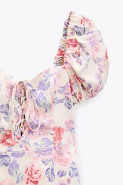 پیراهن کوتاه زنانه سفید تیره زارا