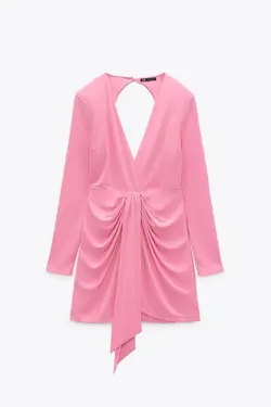 پیراهن کوتاه زنانه صورتی زارا