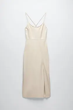 پیراهن میدی زنانه سفید تیره زارا