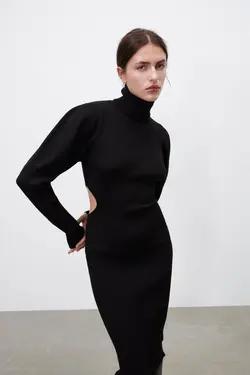 پیراهن میدی زنانه مشکی زارا