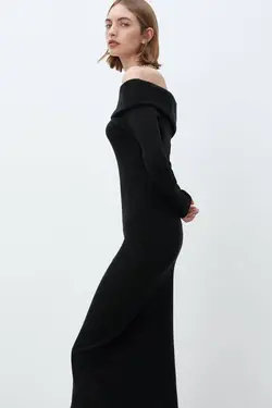 پیراهن میدی زنانه مشکی زارا