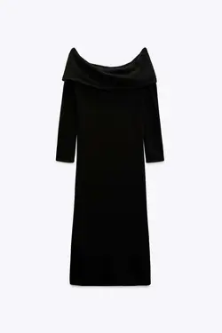 پیراهن میدی زنانه مشکی زارا