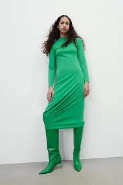 پیراهن میدی زنانه سبز زارا