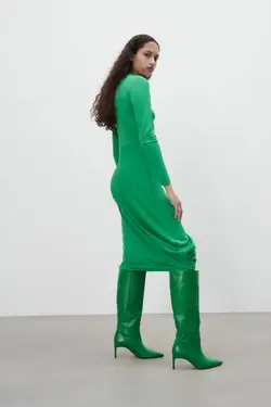 پیراهن میدی زنانه سبز زارا