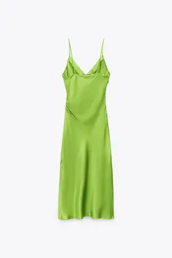 پیراهن میدی زنانه قهوه ای زارا