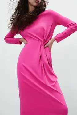 پیراهن میدی زنانه صورتی زارا