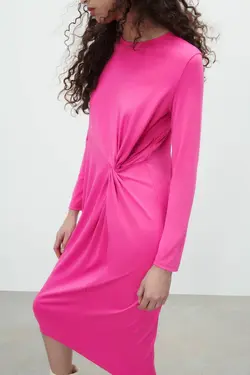 پیراهن میدی زنانه صورتی زارا