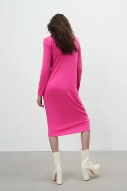 پیراهن میدی زنانه صورتی زارا