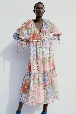 پیراهن میدی زنانه چند رنگ زارا