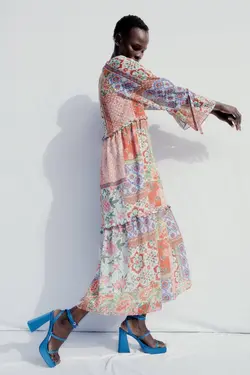 پیراهن میدی زنانه چند رنگ زارا