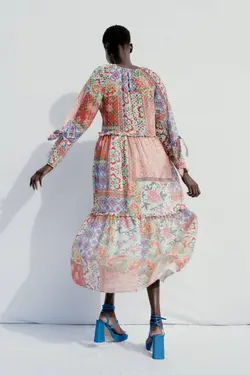 پیراهن میدی زنانه چند رنگ زارا