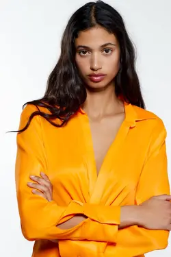 پیراهن کوتاه زنانه نارنجی زارا