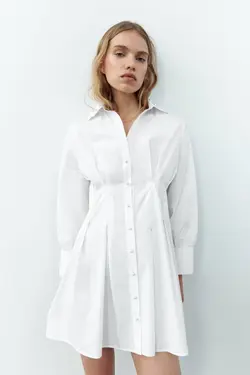 پیراهن کوتاه زنانه سفید زارا