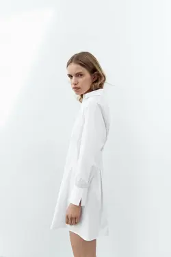 پیراهن کوتاه زنانه سفید زارا