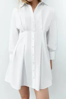 پیراهن کوتاه زنانه سفید زارا