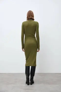 پیراهن میدی زنانه خاکی زارا