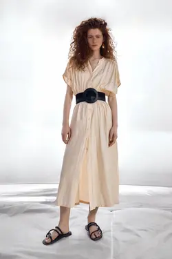 پیراهن میدی زنانه سفید تیره زارا