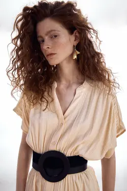 پیراهن میدی زنانه سفید تیره زارا