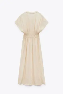 پیراهن میدی زنانه سفید تیره زارا