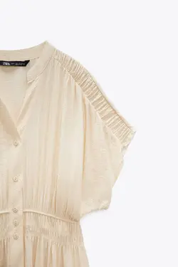 پیراهن میدی زنانه سفید تیره زارا