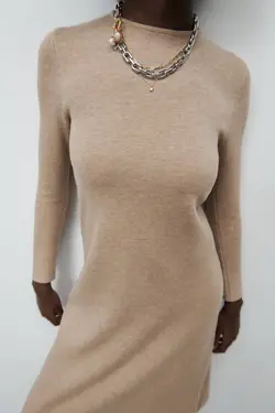 پیراهن میدی زنانه بژ زارا