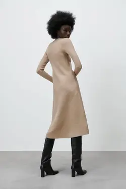 پیراهن میدی زنانه بژ زارا