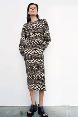 پیراهن میدی زنانه مشکی زارا