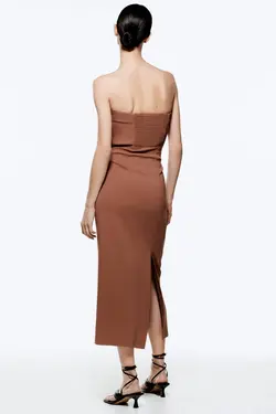 پیراهن میدی زنانه قهوه ای زارا