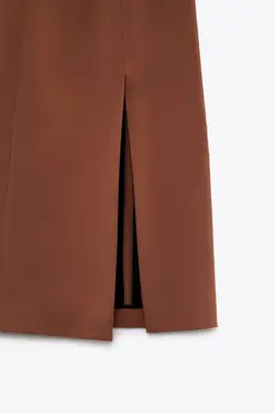 پیراهن میدی زنانه قهوه ای زارا