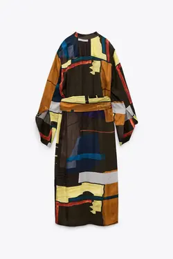 پیراهن میدی زنانه چند رنگ زارا